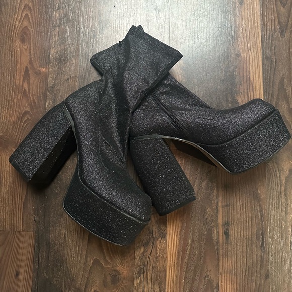 EGO Glitter Platform Boots - Picture 4 of 5